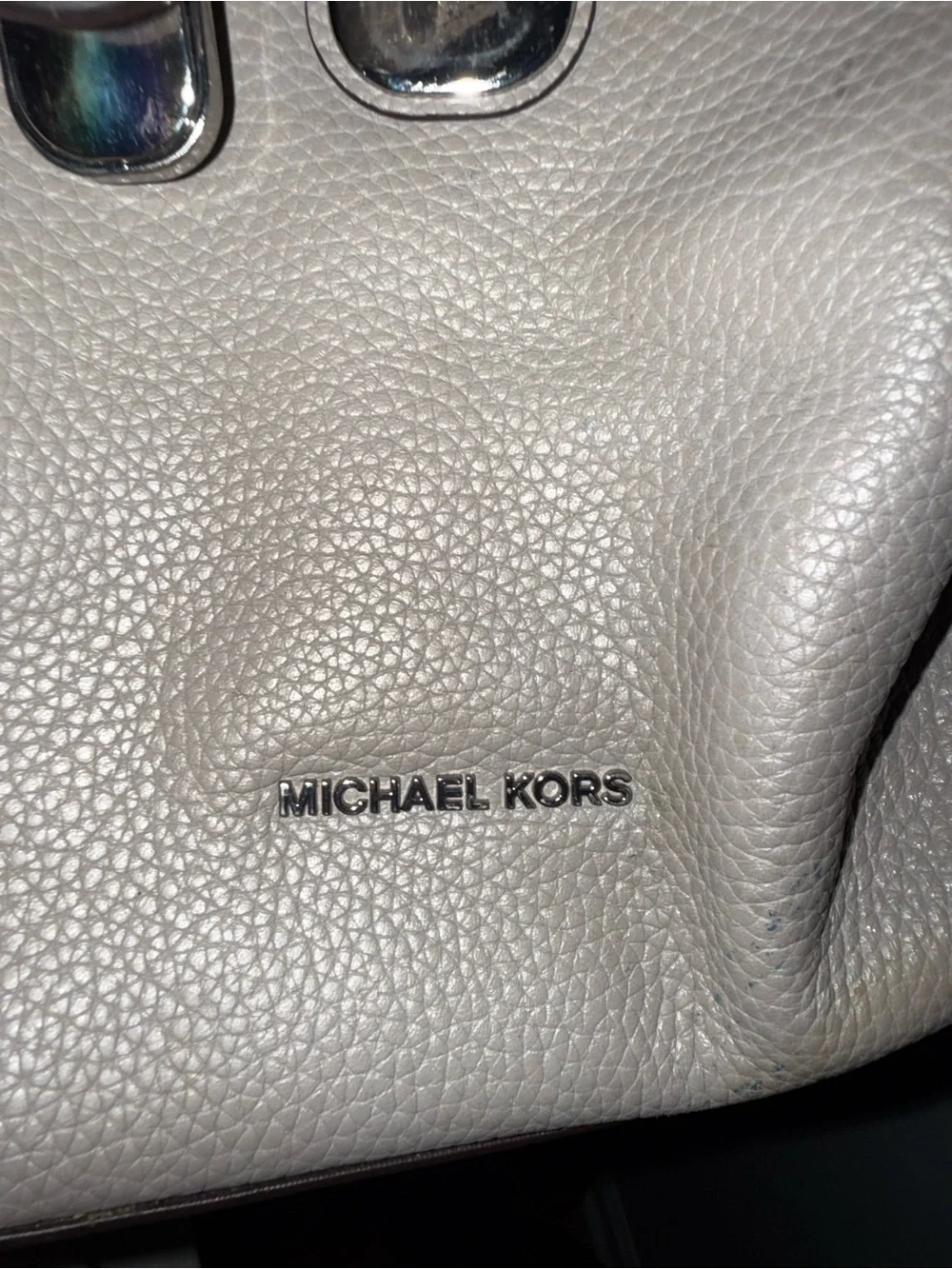 Michael Kors Taupe Studded Leather Backpack